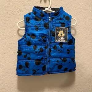 Disney Blue Mickey Mouse Puffer Vest Size 12 Months